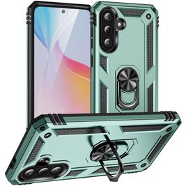 Mobigear Armor ring Coque Samsung Galaxy A37 Coque arrière Rigide Anti-Chocs avec Anneau-Support - Vert foncé