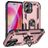 Mobigear Armor Ring Coque iPhone 16 Coque arrière Rigide Anti-Chocs avec Anneau-Support - Rose doré