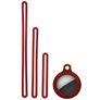 Mobigear Lanyard Coque Apple AirTag Coque en Silicone Souple - Bordeaux