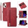 Mobigear Zipper Housse iPhone 14 Plus Etui Porte-Monnaie - Rouge