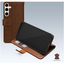 Mobilize Wallet Housse Samsung Galaxy S26 Etui en Cuir Véritable Porte-Monnaie - Marron