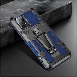 Mobigear Armor Stand Coque Samsung Galaxy A52 Coque arrière Rigide Anti-Chocs avec Support Amovible - Noir / Bleu
