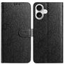 Mobigear Flowers Housse iPhone 17 Etui Porte-Monnaie - Noir