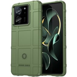 Mobigear Rugged Shield Coque Xiaomi 13T Coque arrière en TPU Souple Anti-Chocs - Vert