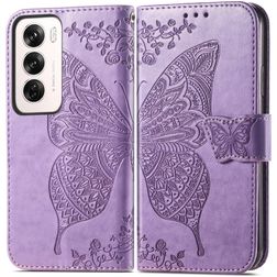Mobigear Butterfly Housse OPPO Reno 12 Pro Etui Porte-Monnaie - Violet