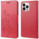 Mobigear Flowers Housse iPhone 14 Pro Etui Porte-Monnaie - Rouge