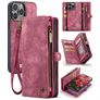 Caseme 008 Housse iPhone 16 Pro Etui avec Coque Détachable Porte-Monnaie - Rouge