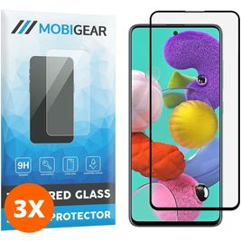 Mobigear Premium Samsung Galaxy A51 5G Verre trempé Protection d'écran - Compatible Coque - Noir (Lot de 3)
