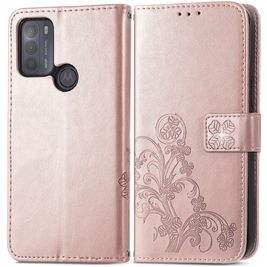 Mobigear Clover Housse Motorola Moto G50 Etui Porte-Monnaie - Rose doré