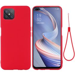 Mobigear Rubber Touch Coque OPPO Reno 4 Z 5G Coque arrière en Silicone - Rouge