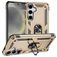 Mobigear Armor ring Samsung Galaxy S25 Plastique rigide Coque arrière Antichoc avec bague de maintien - Or