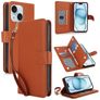 Mobigear Wallet Housse iPhone 15 Plus Etui Porte-Monnaie - Marron