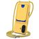 Mobigear Lanyard Card iPhone 16 Plus Coque avec cordon en Silicone et Porte-Cartes - Jaune