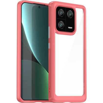 Mobigear Crystal Xiaomi 13 Pro Plastique rigide Coque arrière - Transparent / Rouge