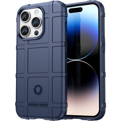 Mobigear Rugged Shield Coque iPhone 15 Pro Coque arrière en TPU Souple Anti-Chocs - Bleu