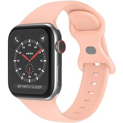 Mobigear Sport Dual Bracelet Silicone Apple Watch Fermeture à clou et passant - 42/41/40/38 mm - Rose saumon