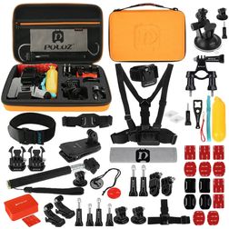 Puluz GoPro Mount Pack de Démarrage Accessoires 53 Pièces + Sac Orange