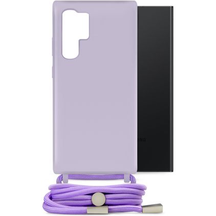 Mobilize Lanyard Gelly Samsung Galaxy S23 Ultra Coque avec cordon en TPU Souple - Pastel Purple