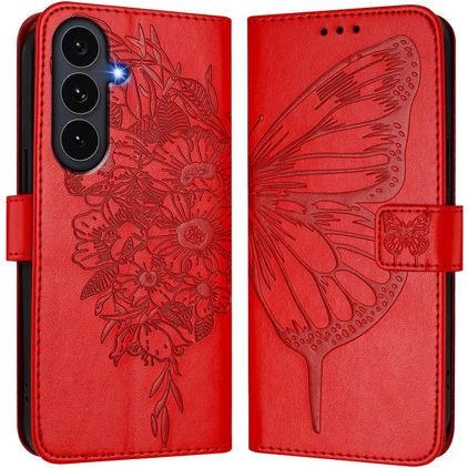 Mobigear Butterfly Housse Samsung Galaxy S26 FE Etui Porte-Monnaie - Rouge
