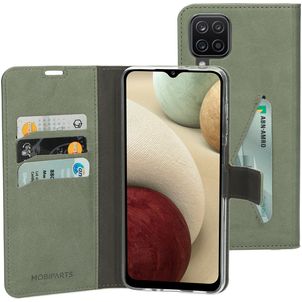 Mobiparts Classic Wallet Housse Samsung Galaxy A12 Etui Porte-Monnaie - Stone Green