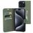 Mobiparts Classic Wallet Housse iPhone 15 Pro Max Etui Porte-Monnaie - Stone Green