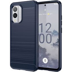 Mobigear Brushed Slim Coque Nokia X30 Coque arrière en TPU Souple - Bleu