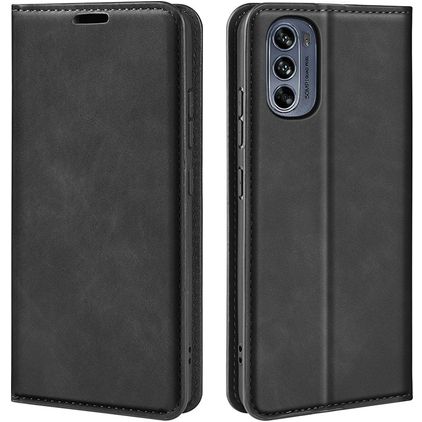 Mobigear Retro Slim Housse Motorola Moto G62 Etui Porte-Monnaie - Noir