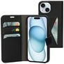 Mobiparts Classic Wallet Housse iPhone 15 Etui Porte-Monnaie - Noir