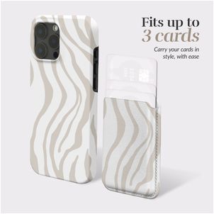MIO - Porte Cartes en - 3 Cartes - Compatible MagSafe - Sandy Zebra
