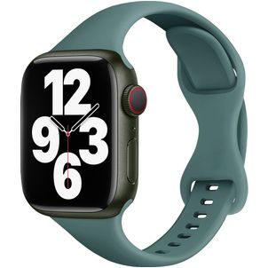 Mobigear Sport Slim Bracelet Silicone pour Apple Watch Fermeture à clou et passant - 49/46/45/44 mm - Vert