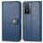 Mobigear Snap Button Housse Vivo Y76 Etui Porte-Monnaie - Bleu