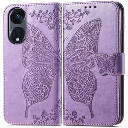 Mobigear Butterfly Housse OPPO Reno 8T 5G Etui Porte-Monnaie - Violet