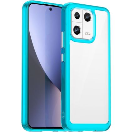 Mobigear Crystal Xiaomi 13 Plastique rigide Coque arrière - Transparent / Turquoise