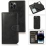 Mobigear Wallet Housse iPhone 15 Pro Etui avec Coque Détachable Porte-Monnaie - Noir