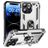 Mobigear Armor Ring Coque iPhone 16 Pro Max Coque arrière Rigide Anti-Chocs avec Anneau-Support - Argent