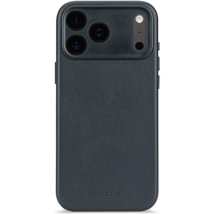 Decoded Coque iPhone 17 Pro Max Coque arrière en Cuir Véritable Anti-Chocs - Navy Shadow