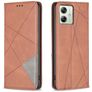 Mobigear Rhombus Slim Housse Motorola Moto G54 Etui - Marron