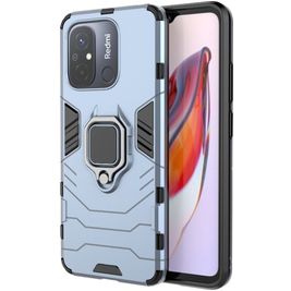 Mobigear Armor Ring Coque Xiaomi Redmi 12C Coque arrière Rigide Anti-Chocs avec Anneau-Support - Bleu Marin