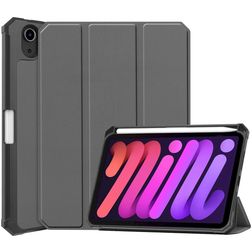 Mobigear Tri-Fold Shockproof Coque iPad Mini 6 (2021) Etui + Porte-crayon - Gris