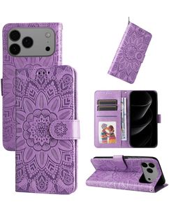 Mobigear Sunflower iPhone 18 Pro Max Étui Portefeuille - Violet