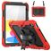 Mobigear SureGrip Xtreme Coque iPad 11 (2025) Coque arrière en Plastique rigide,Silicone + Bandoulière + Support Amovible - Noir / Rouge