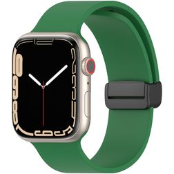 Mobigear Sport Mag Bracelet Silicone Apple Watch Fermeture magnétique - 49/46/45/44 mm - Vert
