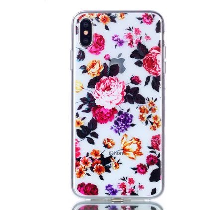 Mobigear Design iPhone XS Max TPU souple Coque arrière - Fleurs