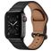 Mobigear Venezia Bracelet Cuir Apple Watch Fermeture boucle ardillon - 42/41/40/38 mm - Noir