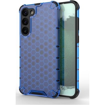 Mobigear Honeycomb Coque Samsung Galaxy S23 Plus Coque arrière Rigide Anti-Chocs - Bleu