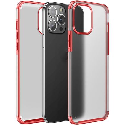 Mobigear Shockproof Coque iPhone 13 Pro Max Coque arrière Rigide Anti-Chocs - Rouge