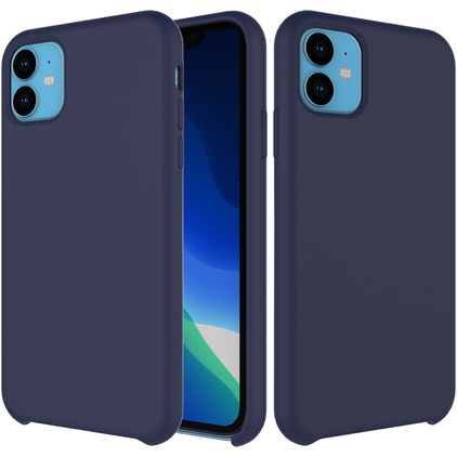 Mobigear Rubber Touch iPhone 11 Silicone Coque arrière - Bleu marine