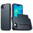 Mobigear Card Coque iPhone 16e Coque arrière Rigide Anti-Chocs avec Porte-Cartes - Bleu