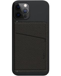 Nudient Magnet Thin - Porte Cartes en en Cuir véritable - 3 Cartes - Compatible MagSafe - Ink Black