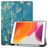 Mobigear Tri-Fold Gel Coque iPad 9 (2021) Etui en TPU,Similicuir + Porte-crayon - Fleurs d'amande